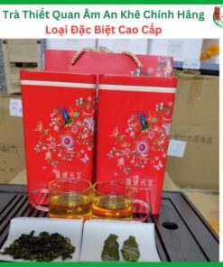 Hộp 250 gam trà thiết quan âm an khê dòng nùng hương loại đặc biệt cao cấp hộp thiếc biếu tặng