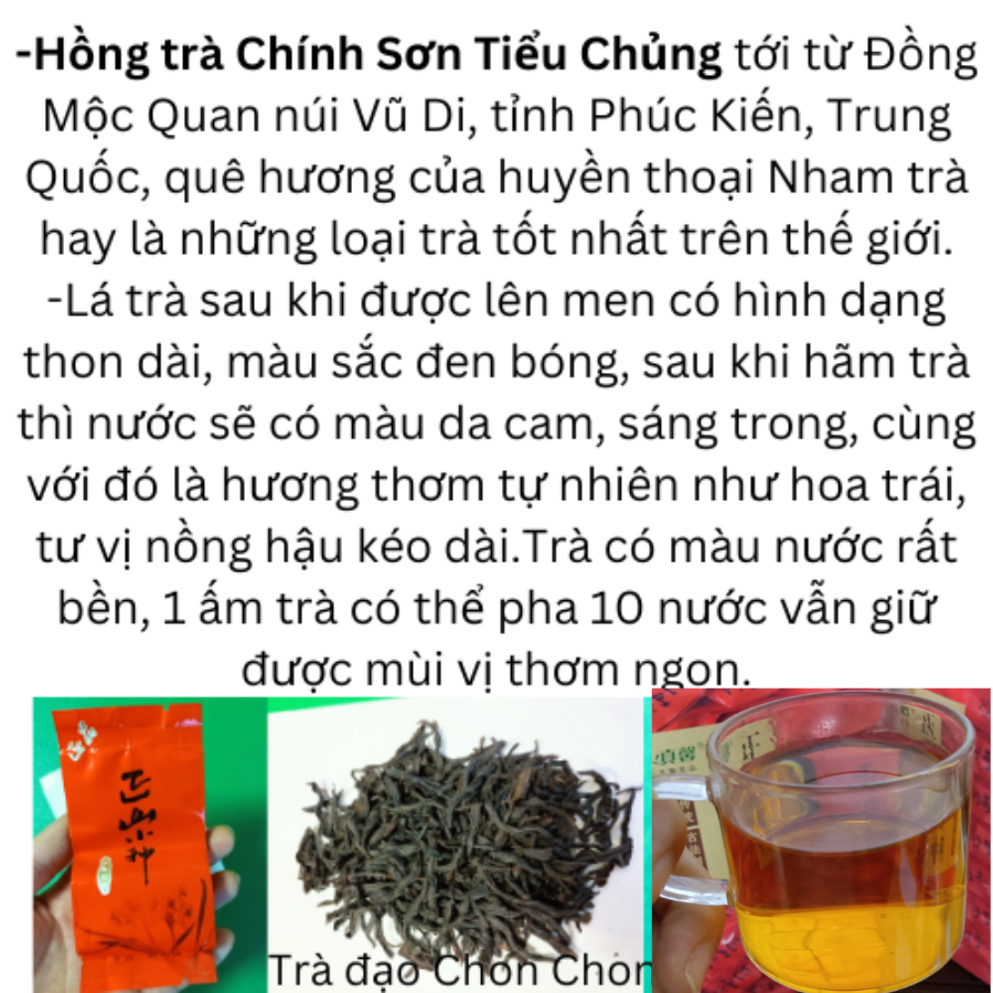 (Hàng chuẩn loại ngon) Hộp 125 Gam Trà Chính Sơn Tiểu Chủng Vùng Núi Vũ Di Sơn - Ảnh 5