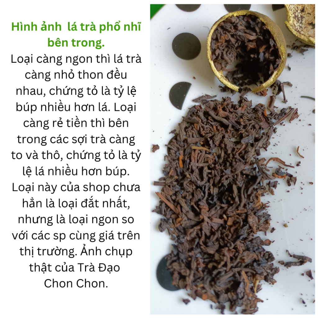 (Quà biếu cao cấp) 500g hộp trà Phổ Nhĩ Quýt danh trà chính hãng Đựng hộp gỗ kèm túi sang trọng - Ảnh 8