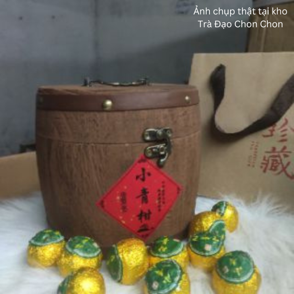 (Quà biếu cao cấp) 500g hộp trà Phổ Nhĩ Quýt danh trà chính hãng Đựng hộp gỗ kèm túi sang trọng - Ảnh 3