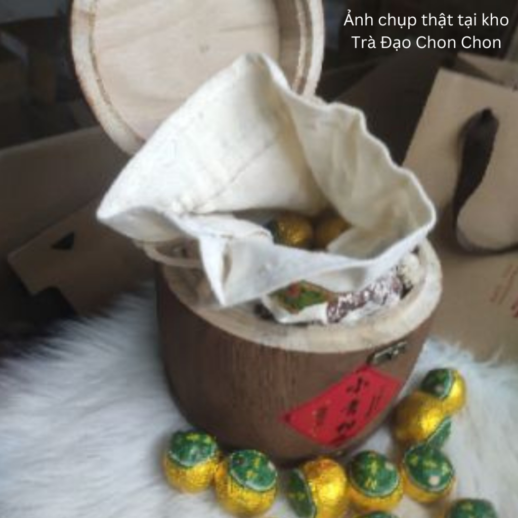 (Quà biếu cao cấp) 500g hộp trà Phổ Nhĩ Quýt danh trà chính hãng Đựng hộp gỗ kèm túi sang trọng - Ảnh 5